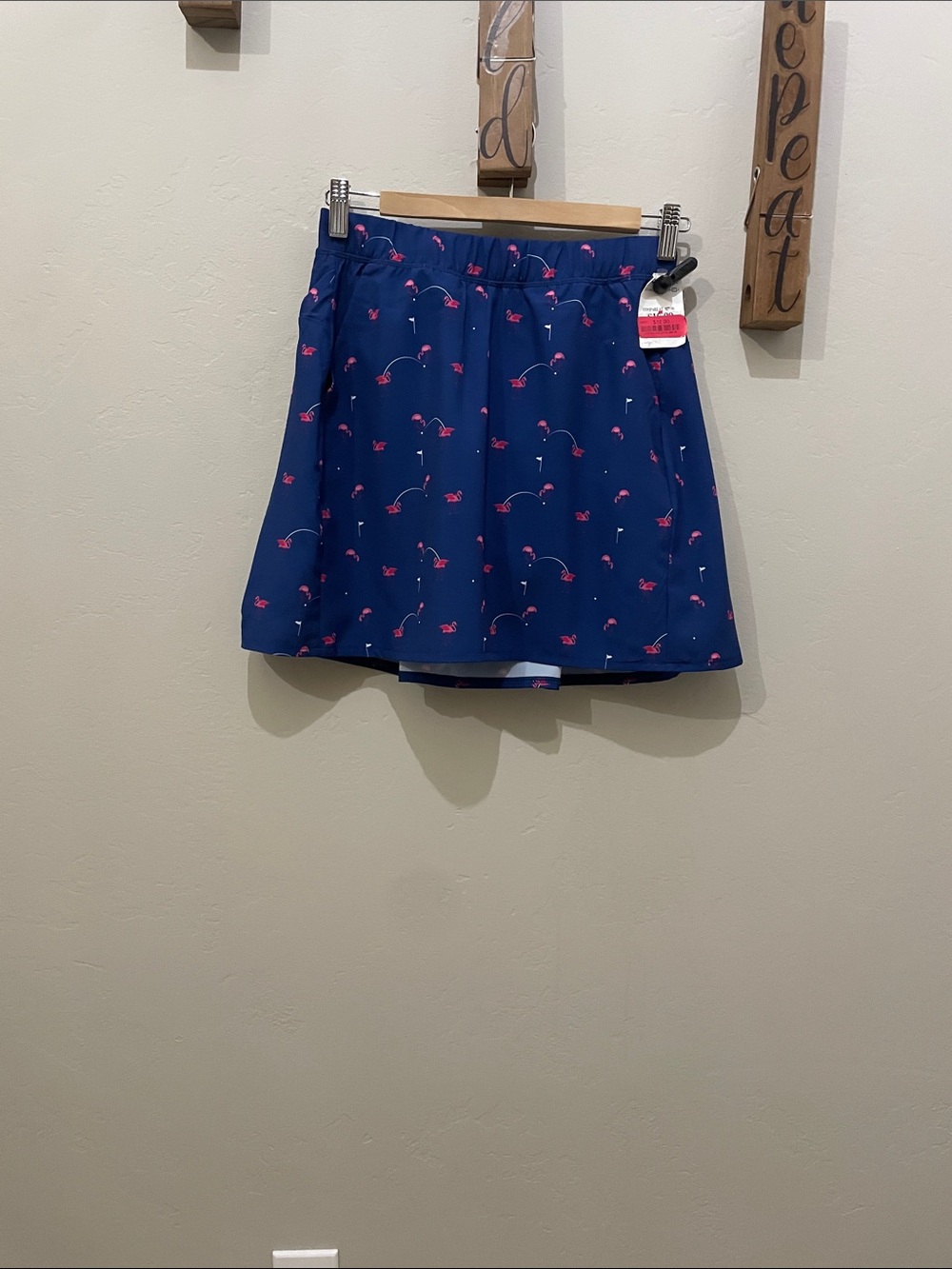 Kyodan Navy Skirt with Pink Floral Motif